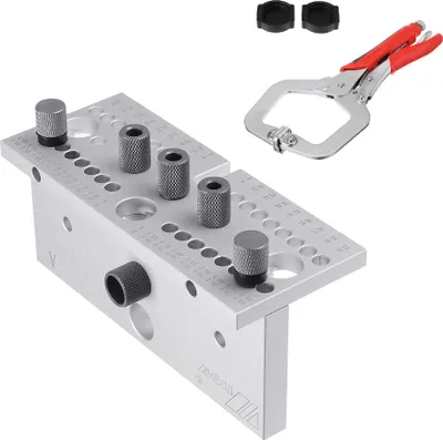 Produktbild von 3 In 1 Dübel Jig Holzbearbeitung Locher Bohrführung Positionierung Lochöffner DIY Holzbearbeitungswerkzeuge