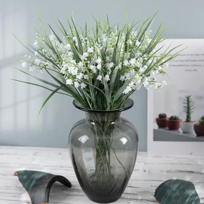 Produktbild von 6pcs gefälschte Bellblumen 3D -Druck realistische Plastikpflanzen DIY -Szenenlayout Ornament Pastoralstil Künstliche grüne Pflanzensimulation Blumenarrangement Home Dekoration