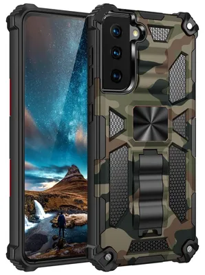 Produktbild von Für Samsung Galaxy S21 Plus Camouflage Shockproof Armor TPU Tasche Hülle Grün