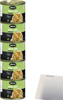 Produktbild von Menzi Zwiebelsuppe französisch (5x200ml Dose) + usy Block