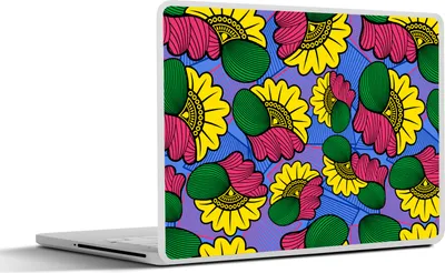 Produktbild von MuchoWow® Laptop Aufkleber Sticker Cover Blumen - Muster - Afrika 30x21 cm - Sticker für Laptop - Selbstklebend
