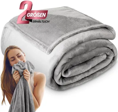 Produktbild von HEIMWERT Kuscheldecke flauschig für Lieblingsmenschen I leichte warme Flanell Decke  220x240 cm Wohlfühl Sofa Decke