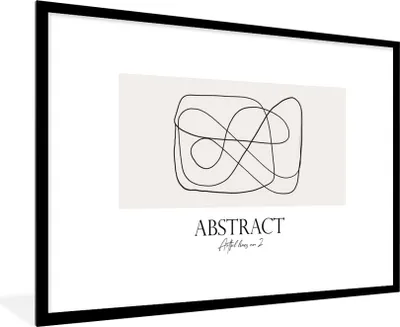 Produktbild von MuchoWow® Gerahmtes Poster Kunst - Abstrakt - Linie 90x60 cm - Poster mit Schwarzem Bilderrahmen Wandposter Rahmen Foto Bilder - Wanddekoration - Fotos