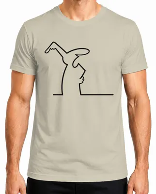 Produktbild von La Linea Balum Strichmännchen Osvaldo Cavandoli Zeichentrick Herren T-Shirt, Natur, M