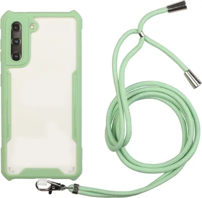 Produktbild von König Design Hülle kompatibel mit Samsung Galaxy S21 Plus Kunststoff Handykette Cover - Case Handyhülle Grün
