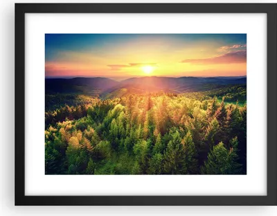 Produktbild von Gerahmtes Poster - Schwarzer Rahmen - Berge Natur - 40x30 cm - Wand Bild - Wanddeko - Wandbilder - Kunstposter - Wandposter - Bilderrahmen - Bilder - Kunstdruck - Wandbild - P2BAA40x30-3697