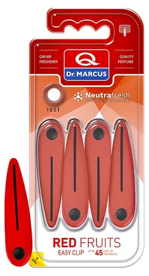 Produktbild von Dr. Marcus Easy Clip Auto-Lufterfrischer Rote Früchte - Auto-Duft für Lüftungsschlitze - Auto-Lufterfrischer - Langanhaltender fruchtiger Duft - Gegen unangenehme Gerüche im Auto [DRM76754]