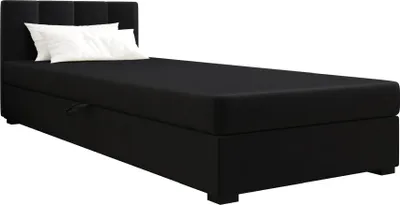 Obrázok produktu pre AURA SOFA Box spring bed ZIKA 120x195 kompletná súprava s bonellovým matracom, čalúnená posteľ so zásuvkami - čierna, MONOLITH 97