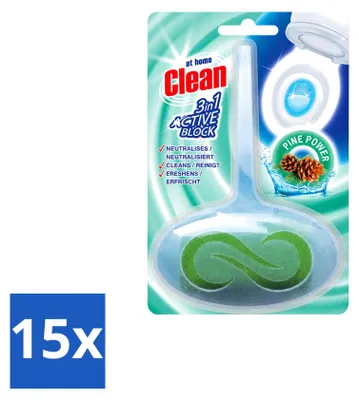 Produktbild von 15 x At Home Toiletblok 3-in-1 Active - Tanne - Vorteilspackung - 15 Stücke