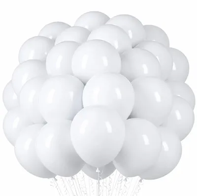 Zdjęcie produktu dla Balony białe pastelowe 35 cm 50 szt balony jednokolorowe na ślub komunię chrzciny dekoracje imprezowe