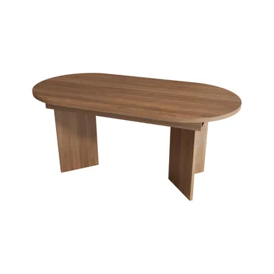 Produktbild von Flieks Ovaler Esstisch Küchentisch mit ausziehbarer Tischplatte, Esszimmertisch Tisch für 4-8 Personen, 120-160x80x75.5cm, Nussbaum