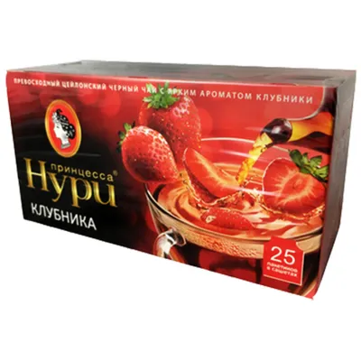 Produktbild von Schwarzer Tee Princess Noori Erdbeere 25 Teebeutel Schwarztee Ceylon tea