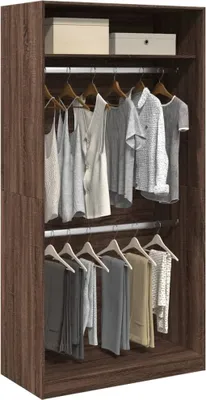 Produktbild von "Spring Sale"Kleiderschrank - elegantes Design - Garderobenständer - Braun Eiche-Optik 100x50x200cm Holzwerkstoff NEU182312 - Kleiderschränke
