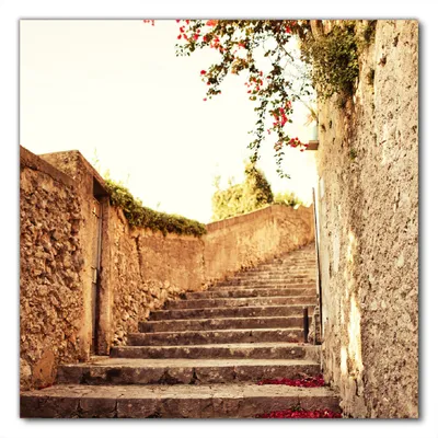 Produktbild von Wallario selbstklebende Möbelfolie/ Tischdecke für Innen und Außen, Größe: 50 x 50 cm - Steinerne Treppe in Italien