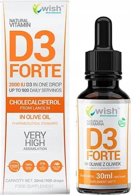 Immagine prodotto di WISH Vitamina D3 2000 Forte gocce IMMUNITÀ 30 ml