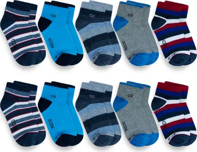 Produktbild von OCERA 10 Paar Kinder Kurzschaft Socken für Mädchen und Jungen im Farbmix Gr. 27/30