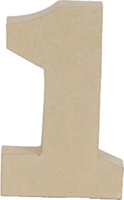 Image de Décopatch, papier mâché, chiffre 1, force 20 cm
