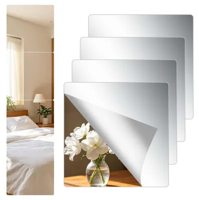 Produktbild von Set von 4 Selbstklebenden Spiegelfliesen 25 x 25 cm für Dekoration