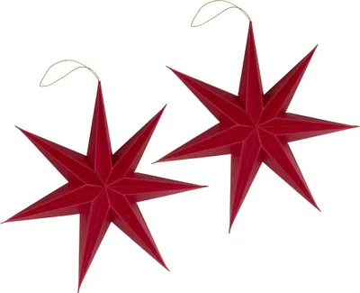 Produktbild von Weihnachtsdeko Sterne zum Aufhängen Rot 2er Set
