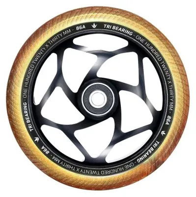 Produktbild von Stunt-Scooter-Rad mit drei Kugellagern, 120 x 30 mm | Schwarz/Gold