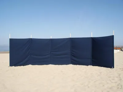 Produktbild von Strandwindschutz 6 m, einfarbig dunkelblau, Polyacryl-Windschutz – 6 m Camping-Windschutz