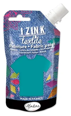 Productafbeelding van Textielverf IZINK - donker turquoise, 80 ml