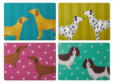 Produktbild von Creative Tops Großes Premium-Platzsets-Set - Hundedruck