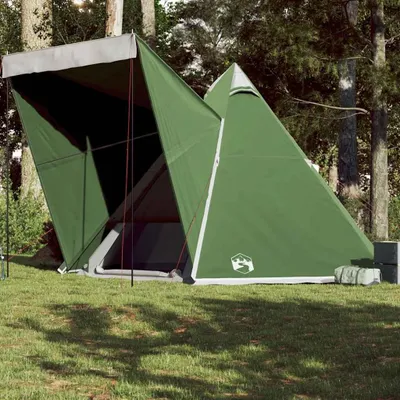 Image de vidaXL Tipi-Tente familiale 6 personnes Vert Etanche