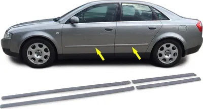 Produktbild von 4x zestaw listew bocznych drzwi LEWY + PRAWY do Audi A4 B6 8E Limo + Avant od 2000-2004