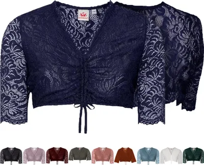 Produktbild von Ansbach Dirndlbluse Trachtenbluse Trachtenmode, Farbe:Dunkelblau, Größe:48/4XL