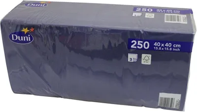Immagine prodotto di Tovaglioli di cellulosa Duni blu scuro 40x40cm 3 veli 250 pezzi