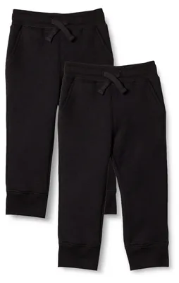 Produktbild von A. Essentials Jungen Fleece-Jogginghose, 2er-Pack, Schwarz, 8 Jahre