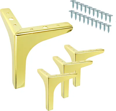 Produktbild von Möbelbeine Gold für Kommoden und Schränke im Loft-Stil 13,5 cm mit Montageschrauben 4 Stück