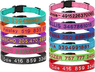 Produktbild von Hundehalsband Reflektierend Halsband Personalisierte Halsbander mit Namen Telefonnummer Bestickt