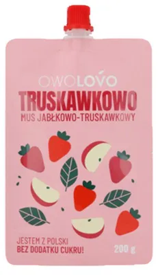 Zdjęcie produktu dla Mus jabłkowo-truskawkowy 200g * TRUSKAWKOWO OWOLOVO