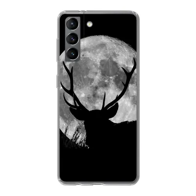 Produktbild von MuchoWow® Handyhülle Schutzhülle Hülle für Samsung Galaxy S21 Hirsch - Mond - Nacht Silikon Softcase Handy Hülle - Softcase