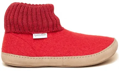Produktbild von Gottstein Dakota Damen Hüttenschuhe mit Ledersohle Rot (Rubin), 48-300-845
