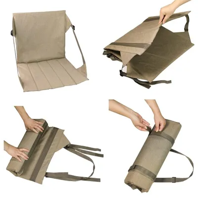 Produktbild von Tragbares Sitzkissen – Faltbares Outdoor-Kissen – Rückenlehne – Leichtgewicht – 45 x 45 cm – Verstellbare Gurte – Sitzunterlage