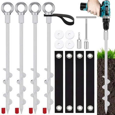 Zdjęcie produktu dla Śledzie do namiotu 36 cm, 4 sztuki, śruby mocujące z pętlą, na kemping