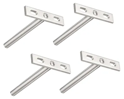 Produktbild von Wandhalterungen für Regalböden, 4 Zoll - Verdeckte Regalhalterungen - Edelstahl - Robuste Konstruktion - Wandmontage - Maximale Raumoptimierung - Regalstützen