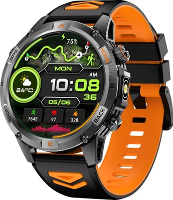 Image de INF Montre Connectée Multifonctionnelle : Suivi Santé et Forme compatible GloryFit Noir + Orange
