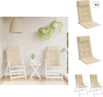 Produktbild von vidaXL Hochlehner-Auflagen 2 Stk. Beige Oxford-Gewebe -  Sitzpolster