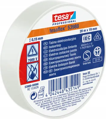 Produktbild von Tesa weißes Isolierband 20 mx 19 mm