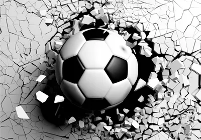 Obrázok produktu pre Detská izba 3D EFFECT futbal (416x254 cm - vrátane pasty) - netkaná tapeta detská izba moderné netkané tapety fototapety motívy tapety