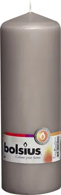 Image de bolsius 103615570122 Stumpenkerze - warmmes grau, 200 x 70 mm