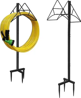 Image de Support vertical pour tuyau d'arrosage, en métal, robuste, pour le jardin