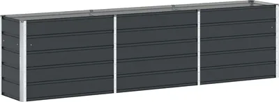 Image de Bac à plantes vidaXL, anthracite, 290 x 50 x 75 cm, acier galvanisé