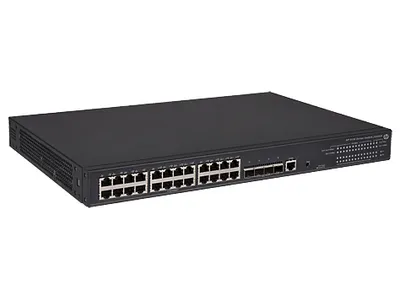 Obrázok produktu pre HPE 5130-24G-PoE+-4SFP+ (370W) EI, Riadený, L3, Gigabit Ethernet (10/100/1000), Podpora napájania cez Ethernet (PoE), Inštalácia do Racku, 1U