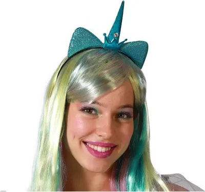 Image de Coiffe licorne Atosa Bleu Bleu One Size