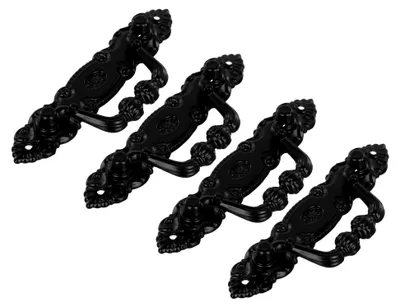 Produktbild von Antike Möbelgriffe aus Zinklegierung für Schränke und Türen (4er-Set) (Schwarz)